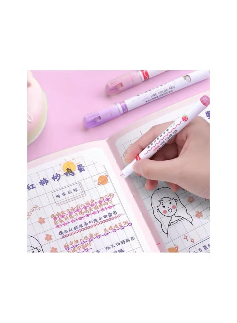 A set of 6 precision markers, curved, fine-tipped, and various shapes, for writing, drawing, and coloring. - Image 2